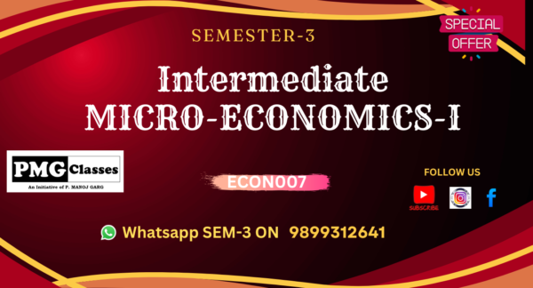 INTERMEDIATE  MICRO ECONOMICS -I