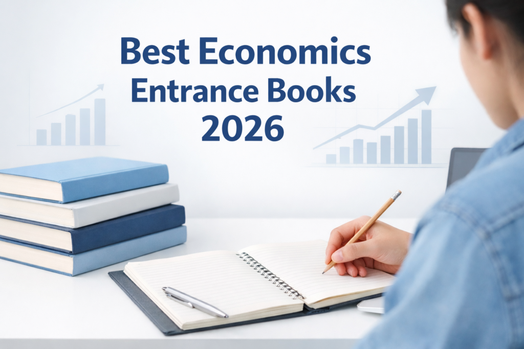 "Best economics entrance books 2026 for MA preparation" "Top books for economics entrance exam 2026" "Economics entrance preparation books with notes" "Recommended books for MA economics entrance exams" "Economics study material and entrance exam books 2026"