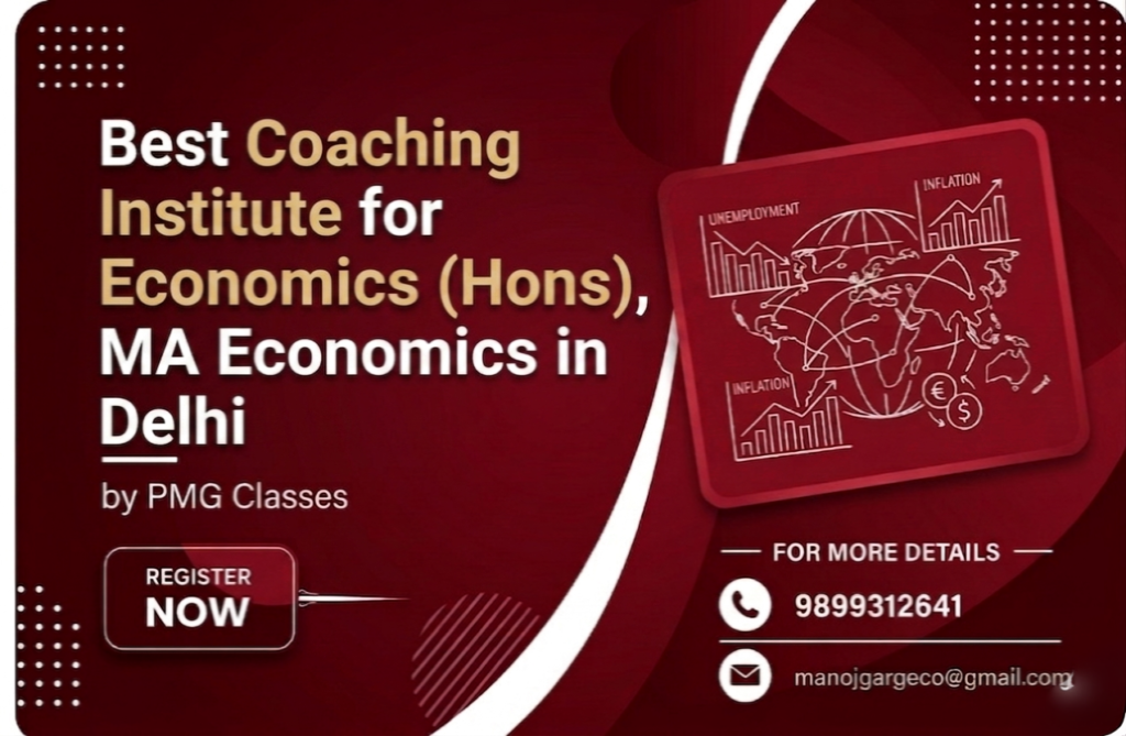Best M.A Economics Coaching in Delhi, PMG Classes Delhi University MA Economics, Best M.A Economics entrance coaching in delhi, PMG Classes Cherry Red Banner