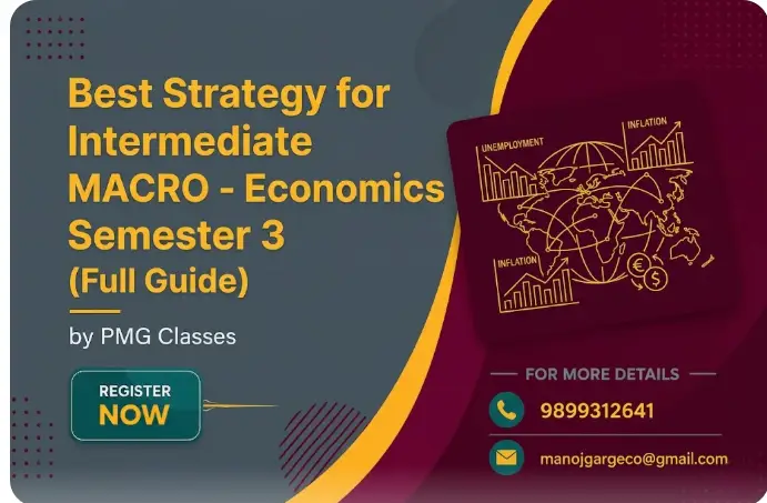 Best Strategy for Intermediate MACRO - Economics Semester 3 Full Guide by PMG Classes featuring IS-LM and Inflation models.