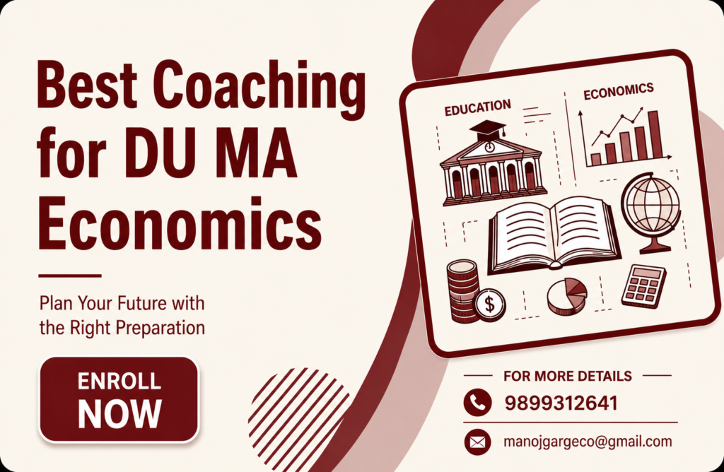 Best Coaching for DU MA Economics by PMG Classes offering expert MA Economics entrance coaching in Delhi with online and offline classes, study material, and mock tests.