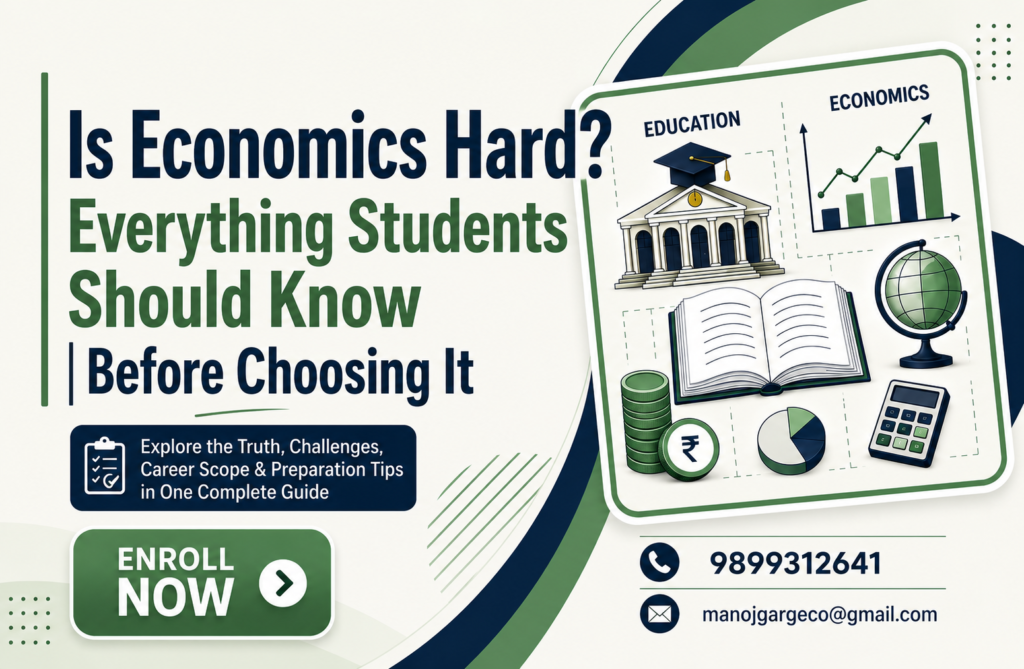 Is economics hard for students after 12th? Learn about economics in college, class 11, career scope and higher studies with PMG Classes.
